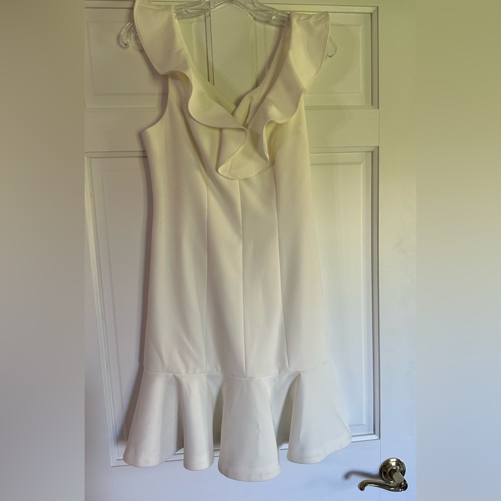 Elegant White Ruffle Dress